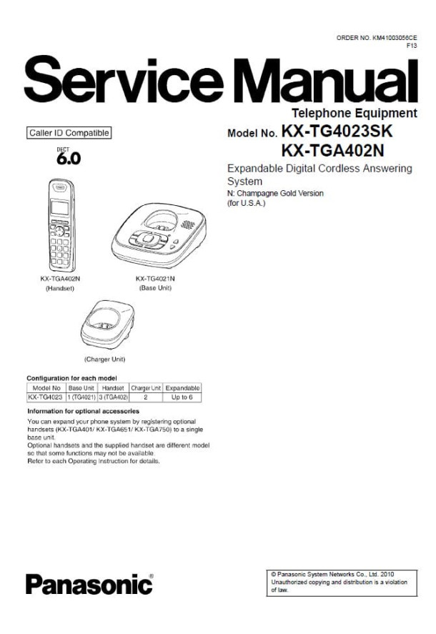 KX-TG4023SK, KX-TGA402N